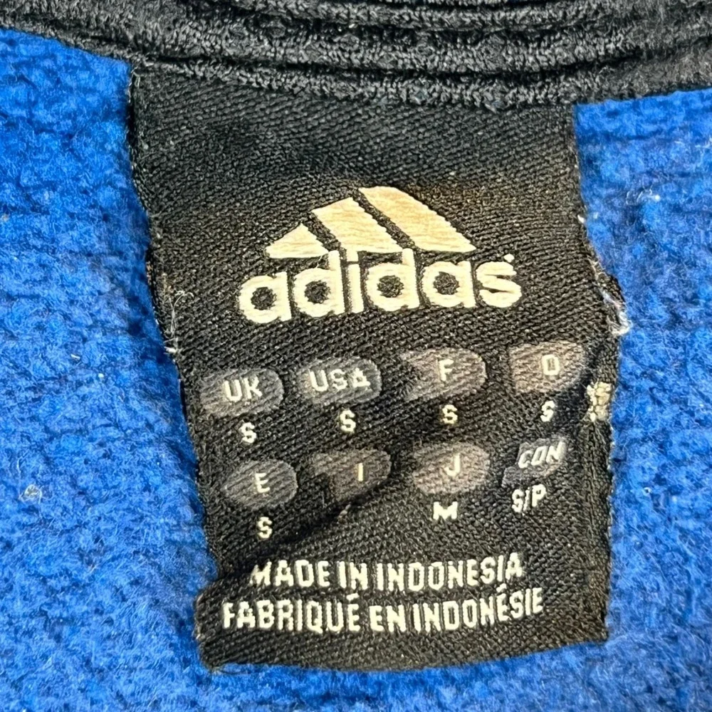 Adidas Mens Blue 3-Stripe Pullover Hoodie Sweatshirt‎ Small Embroidered Logo